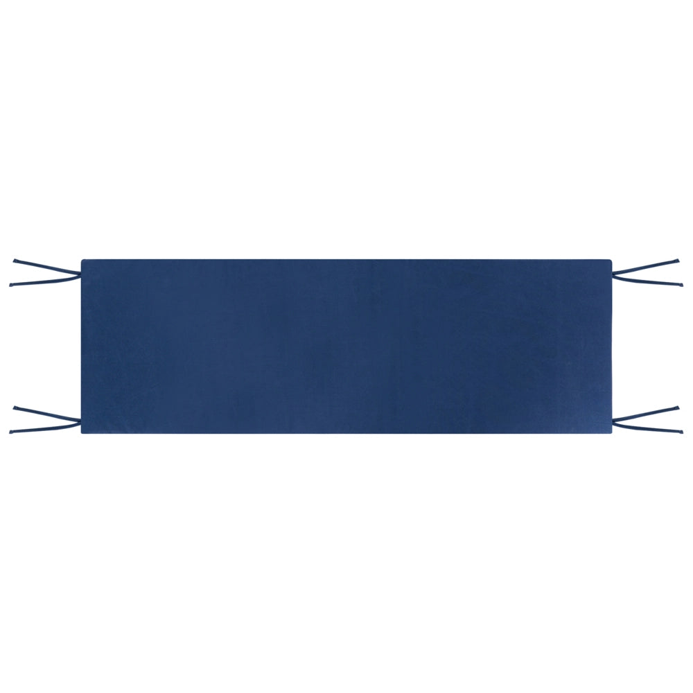 Panca da esterno con contenitore in legno massello di acacia, con cuscino in tessuto blu da 160 cm elegane stile classico