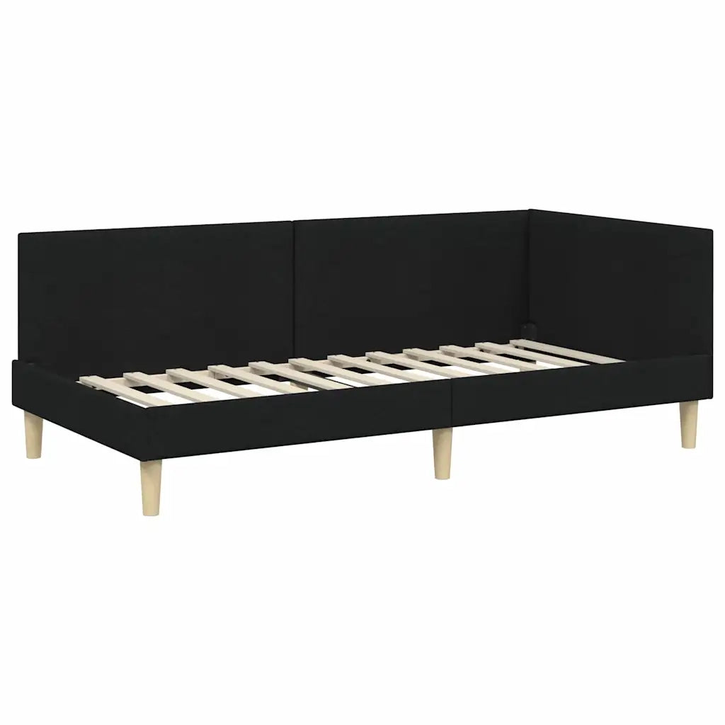 Struttura Letto Angolare con Materasso 2 pcs Verde Tessuto