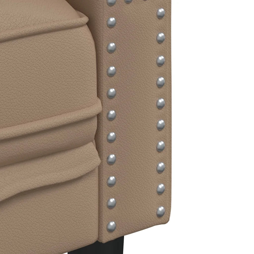 Set Divani Chesterfield 2pz Cappuccino in Similpelle 3209279