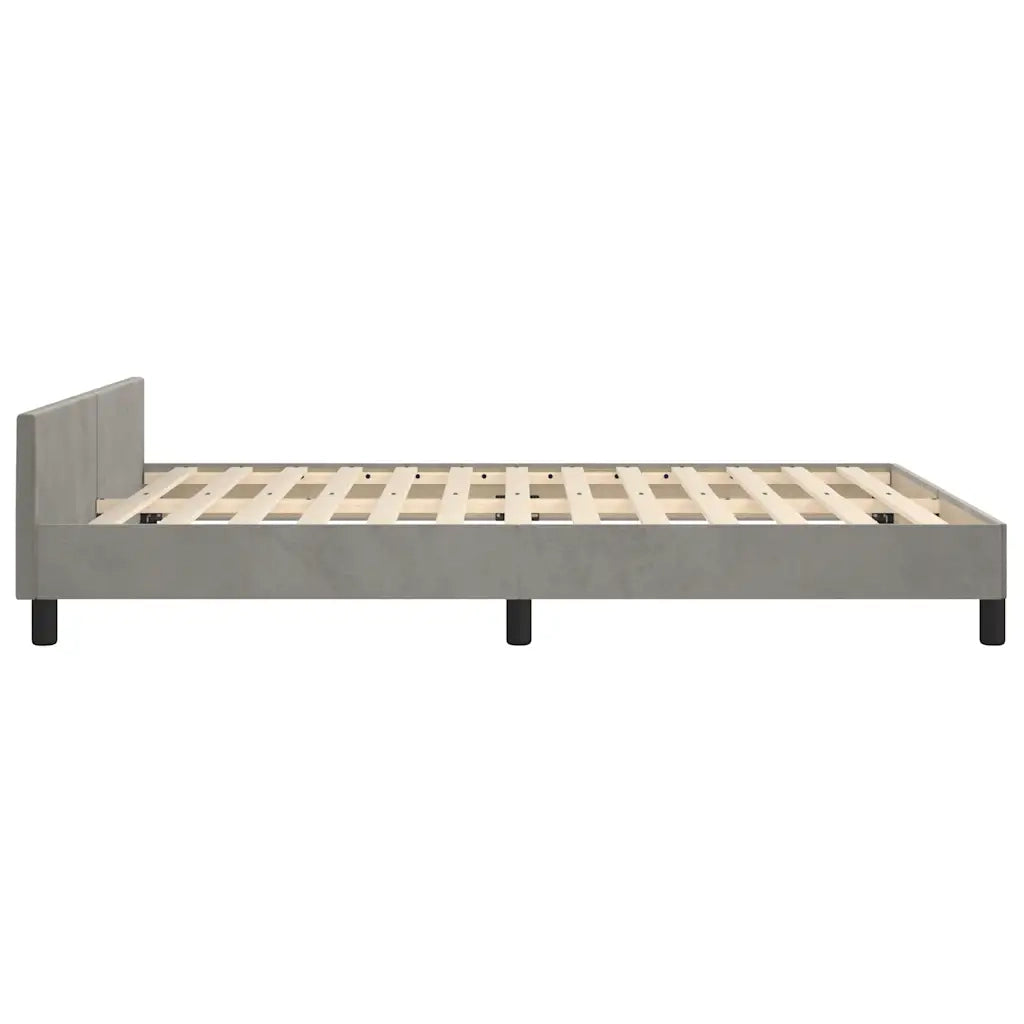 Giroletto senza Materasso-Struttura Letto Grigio Chiaro 140x190 cm Velluto 922402