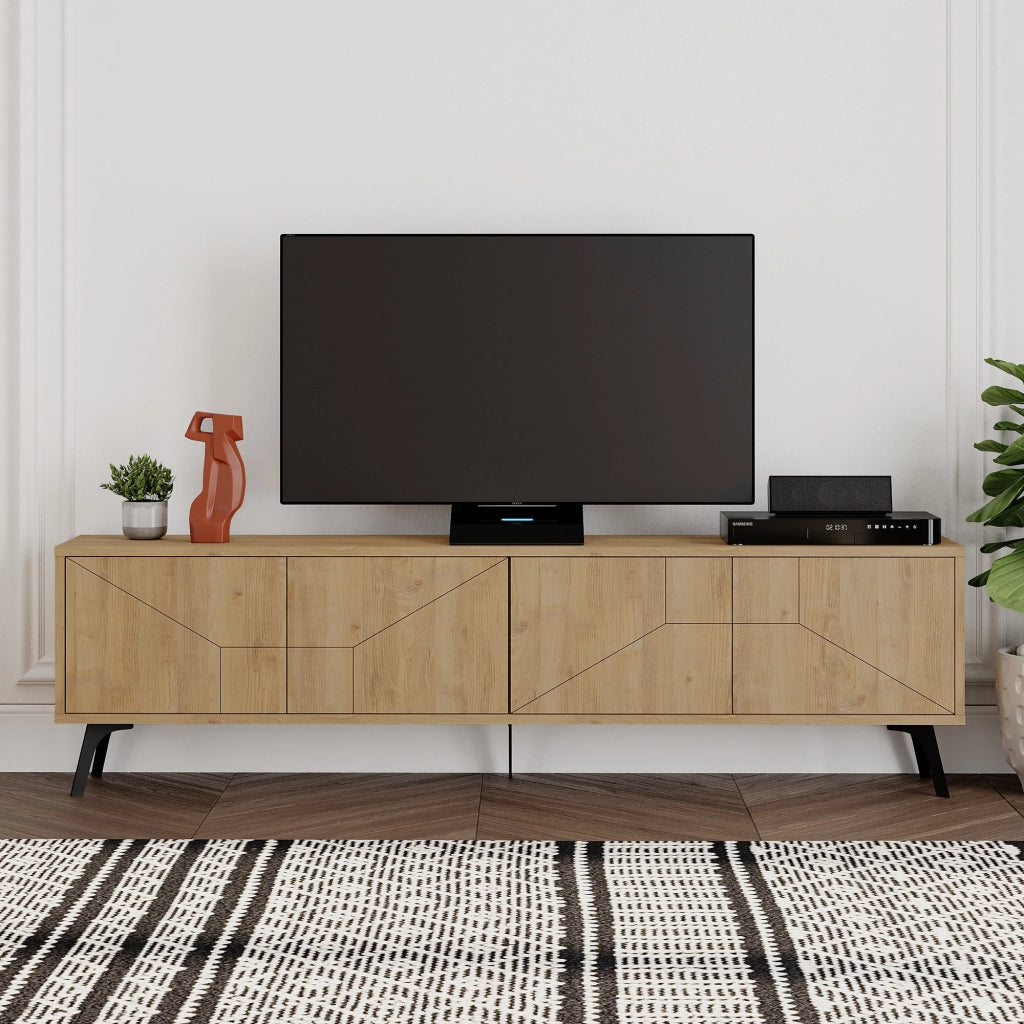Porta TV in legno "Dune" - 180 x 29 x 50 cm - Beige