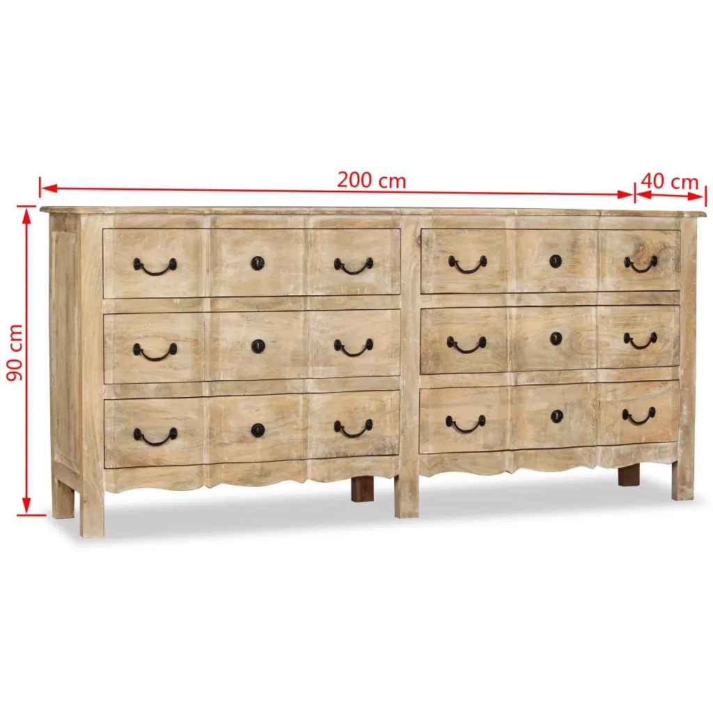 Credenza in Legno Massello di Mango 200x40x90 cm 243986