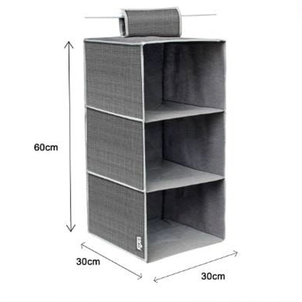 Trade Shop - Organizer Per Armadio In Tessuto Con 3 Ripiani Scomparti Salvaspazio 69701 -