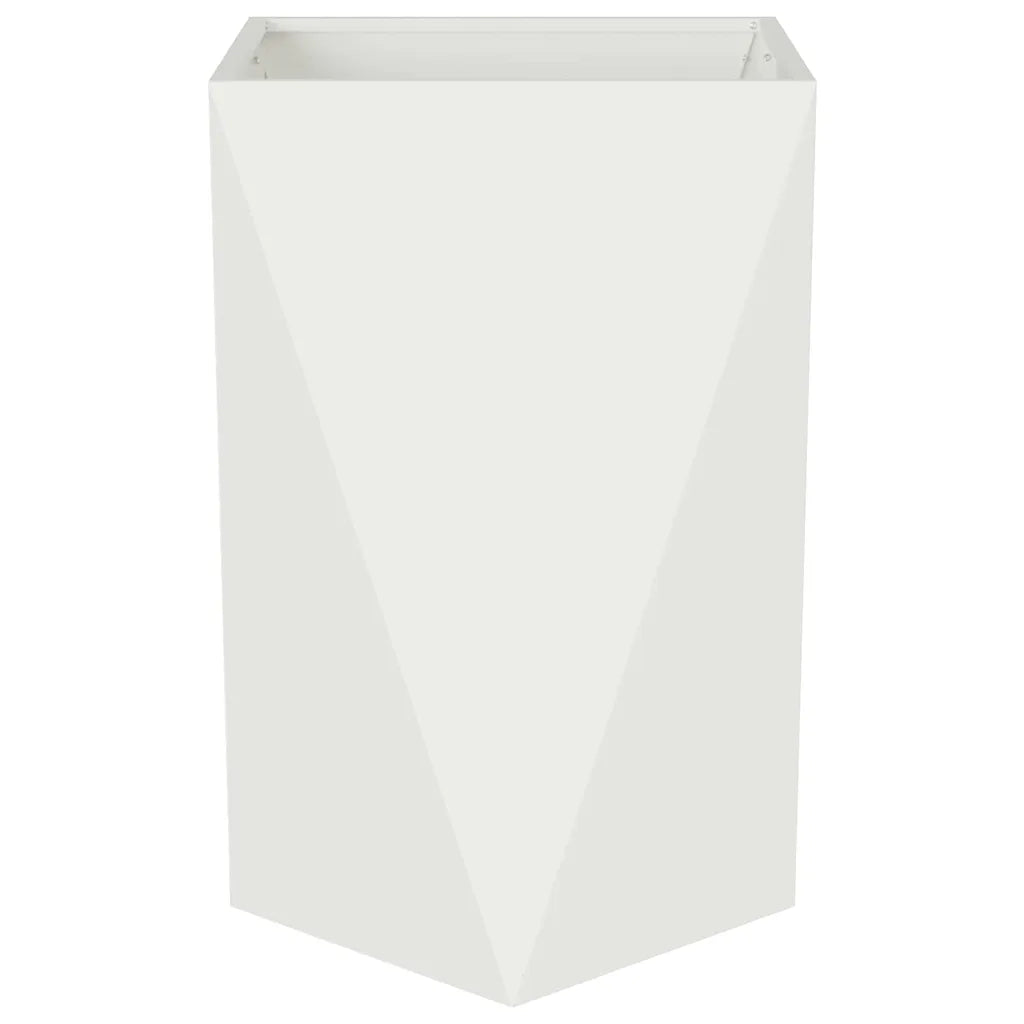 Fioriera-Vaso-Contenitore per Piante Bianco 50 x 50 x 75 cm Acciaio