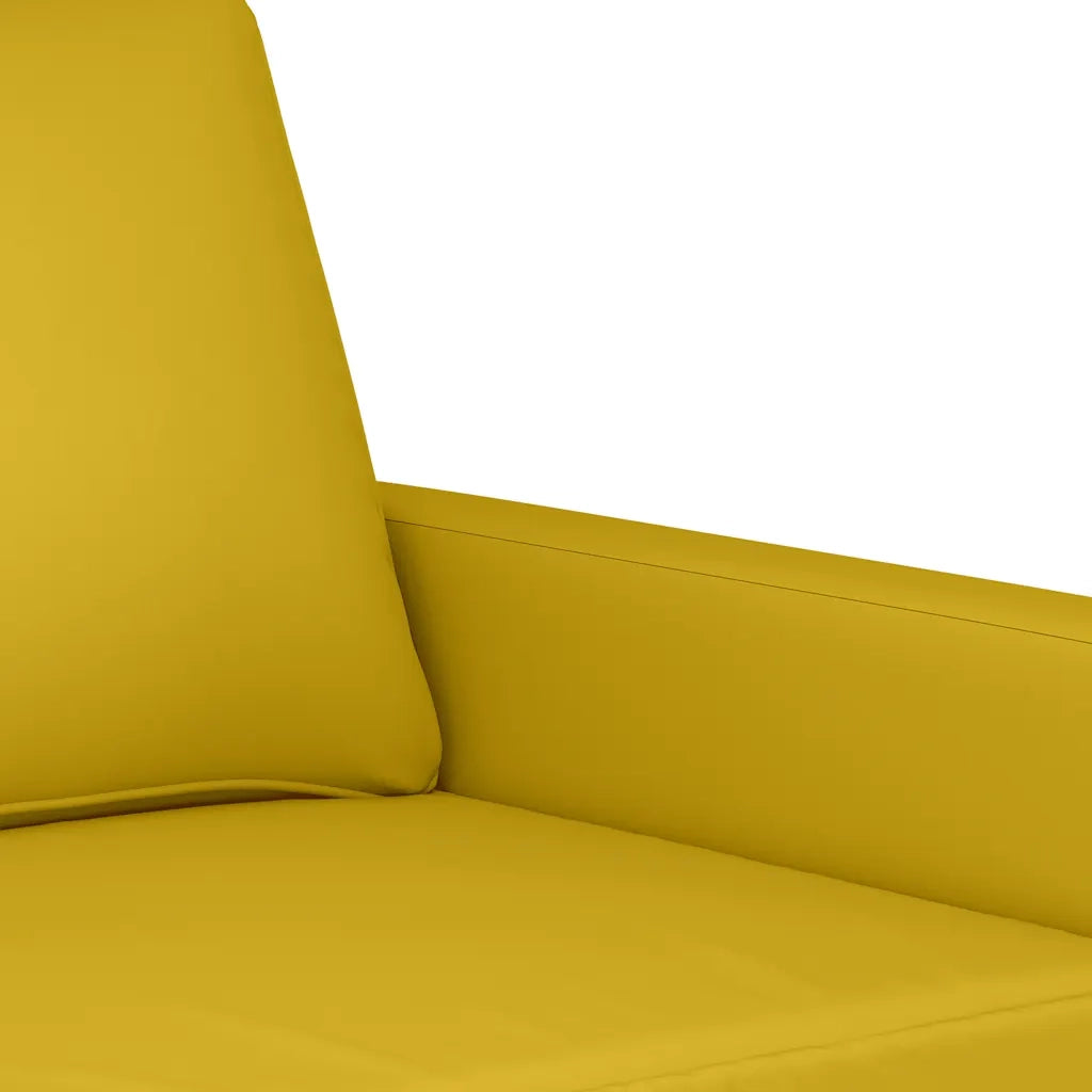 Set di Divani 2 pz con Cuscini giallo in Velluto