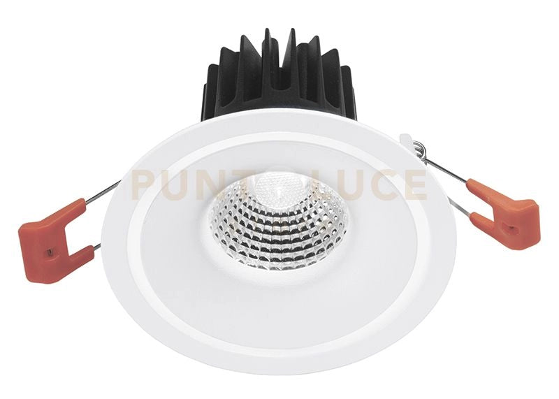 GFA1030C- FARETTO DA INCASSO IN ALLUMINIO DIFFUSORE TRASPARENTE A LED 3000K 465LM 8W BIANCO D.10CM