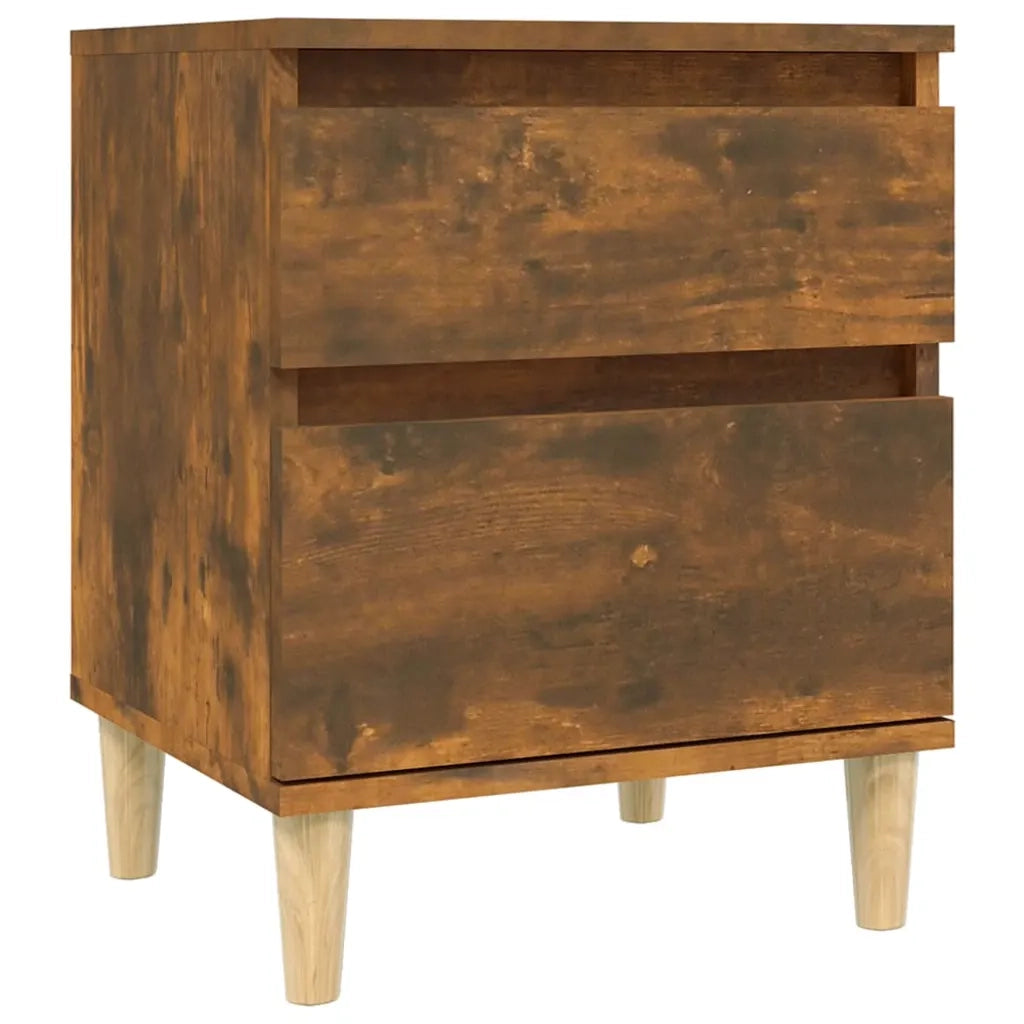Set di 2 Comodini | Armadio da Notte | Mobiletto da notte Rovere Fumo 40x35x50 cm