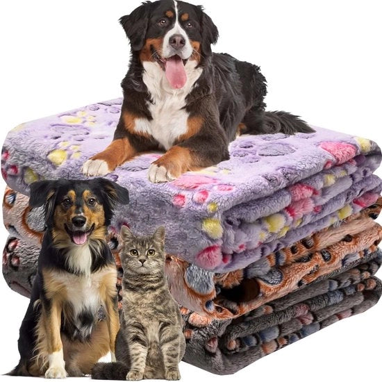 Set di 3 coperte per animali in fleece - 104 x 76 cm - adatte per cani e gatti