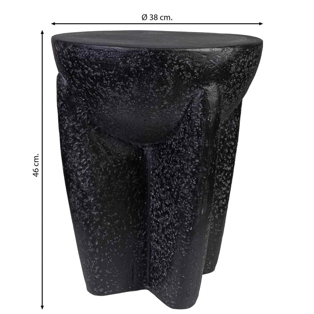 Tavolino laterale in magnesio nero 38x38x46h cm