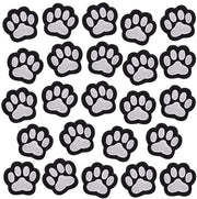 Pannelli di impronta di zampe animali 30 pezzi - Pannelli decorativi con filo - Per stirare o cucire - Impronta di zampe di animale - Materiale: poliestere - Nero