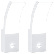 Set di 2 applique LED da esterno con sensore di movimento 7 x 4,5 x 23 cm alluminio bianco 02_0056582