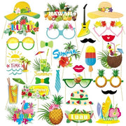 Accessori per fotobooth da party - 29 accessori stile Hawaii per decorazioni da festa - Ideali per bambini e adulti - Perfetti per matrimoni e feste.