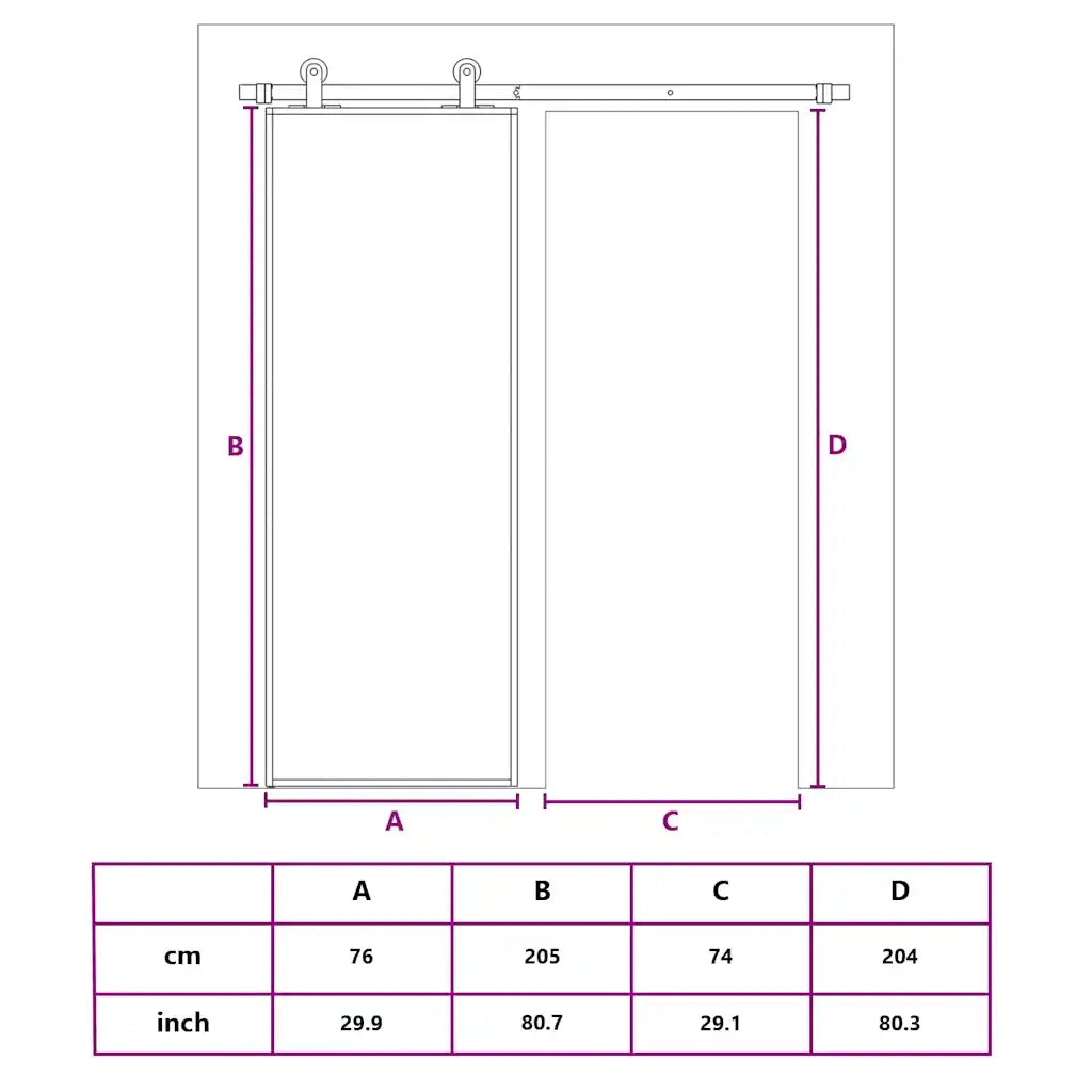 Porta Scorrevole Dorata 76x205 Vetro Trasparente ESG Alluminio 155154