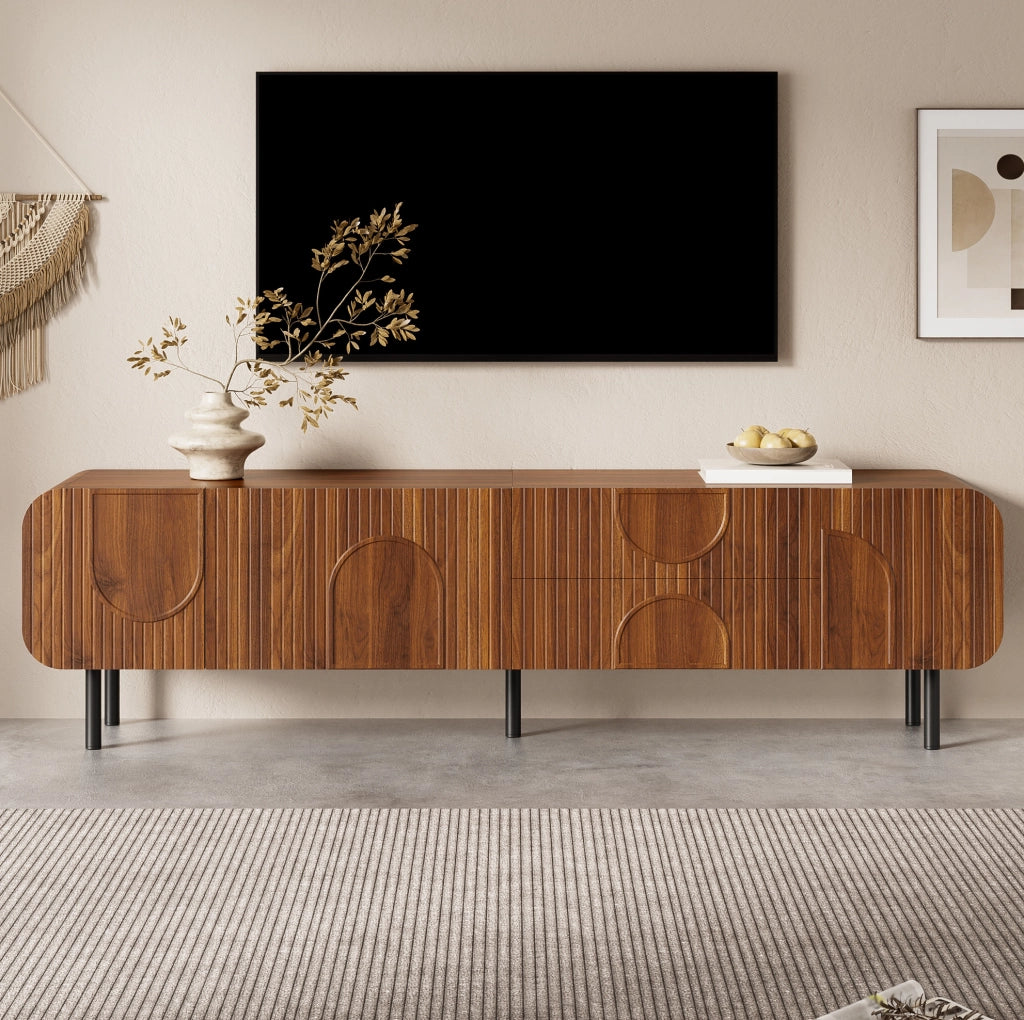 Mobile TV 180x40x47,5 cm noce MDF con 3 ante e 2 cassetti