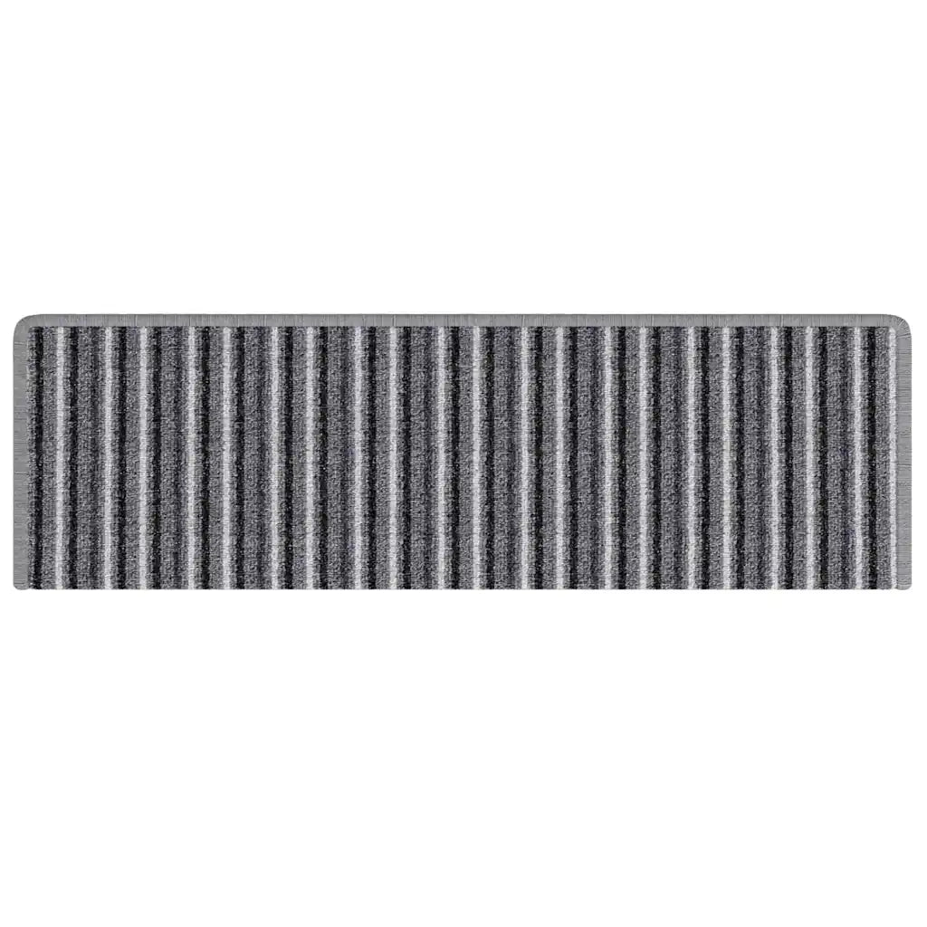Tappetini per scale autoadesivi 15 pcs Grigio 65 x 21 x 4 cm