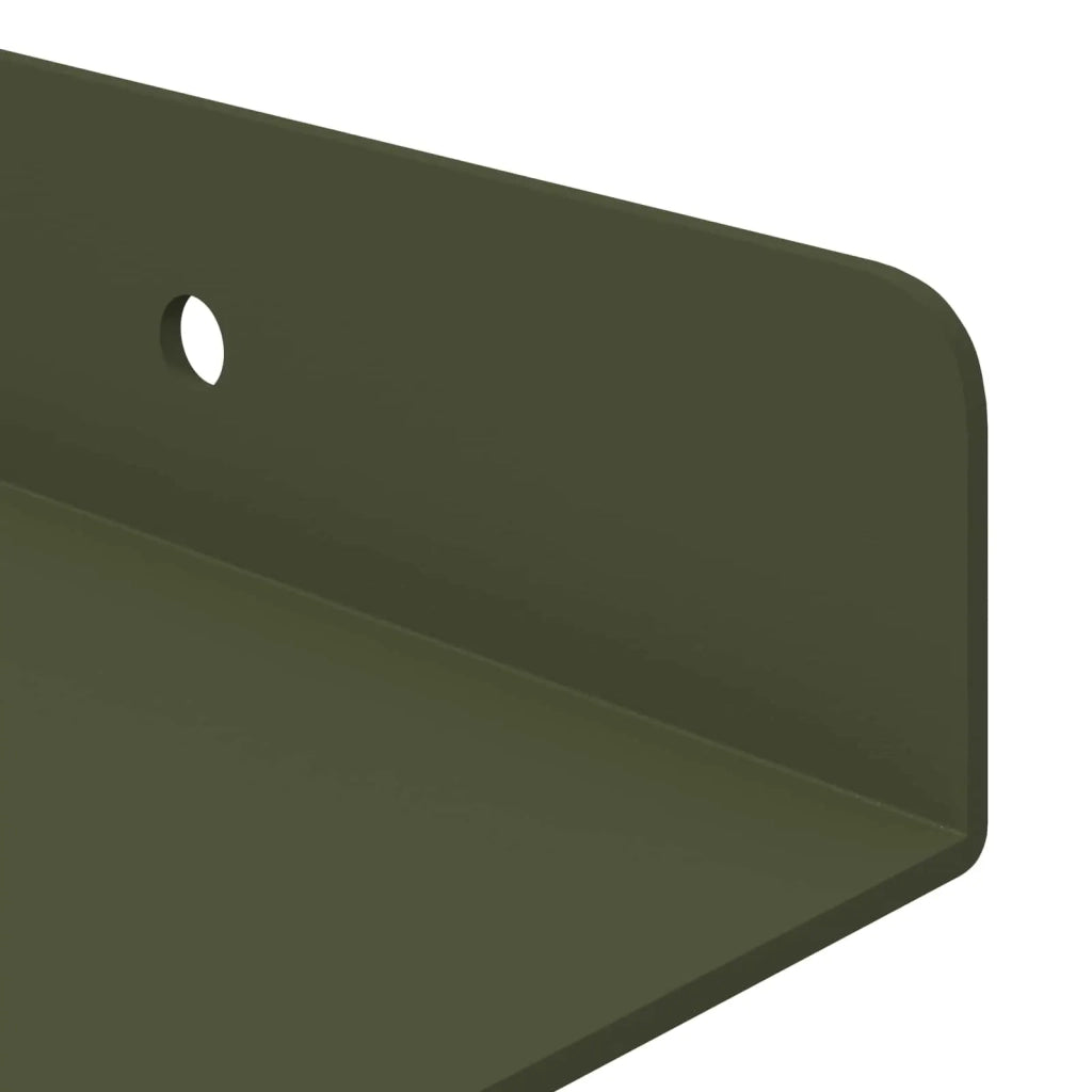 Mensola sospesa 2 pcs Verde oliva 60 x 8,5 x 2,5 cm Acciaio 8003968