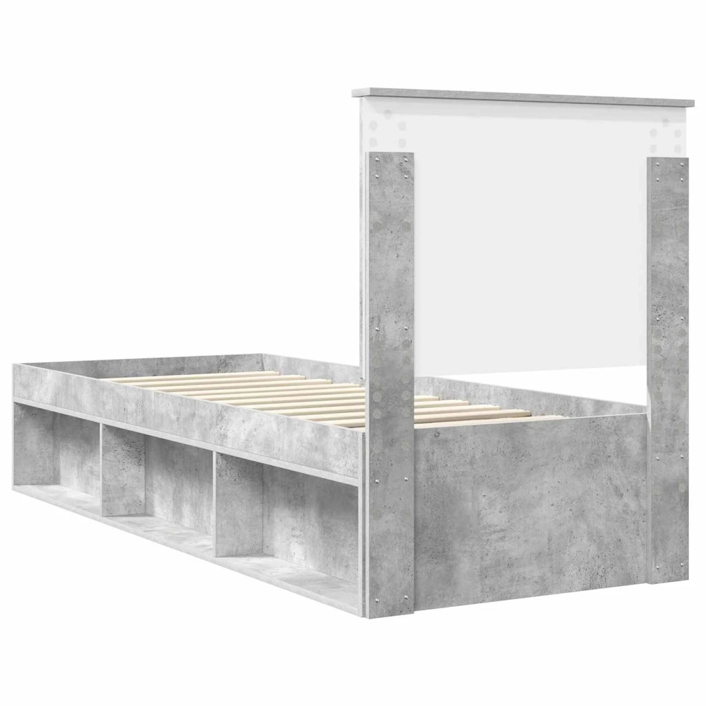 Struttura del letto Grigio Concretè 75 x 190 cm Pino massello