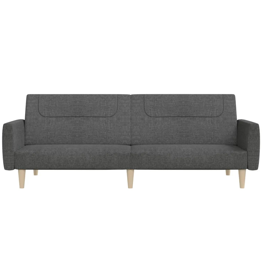 Divano Letto a 2 Posti Grigio Scuro in Tessuto 375785