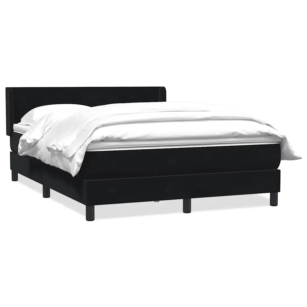 Giroletto a Molle con Materasso Nero 160x210 cm in Velluto 3317951