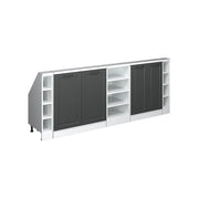 Set di mobili sottotetto Rion Antracite rustico/Bianco Set di 5 Vicco