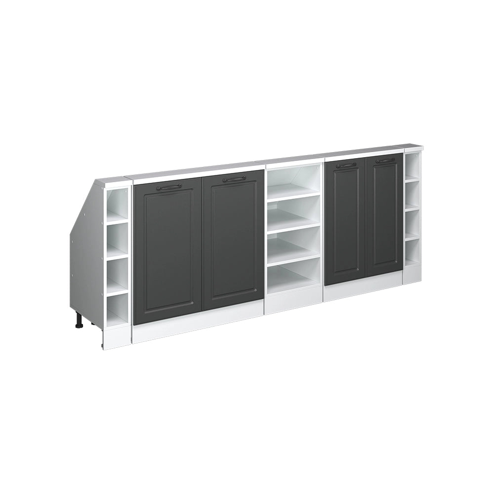 Set di mobili sottotetto Rion Antracite rustico/Bianco Set di 5 Vicco