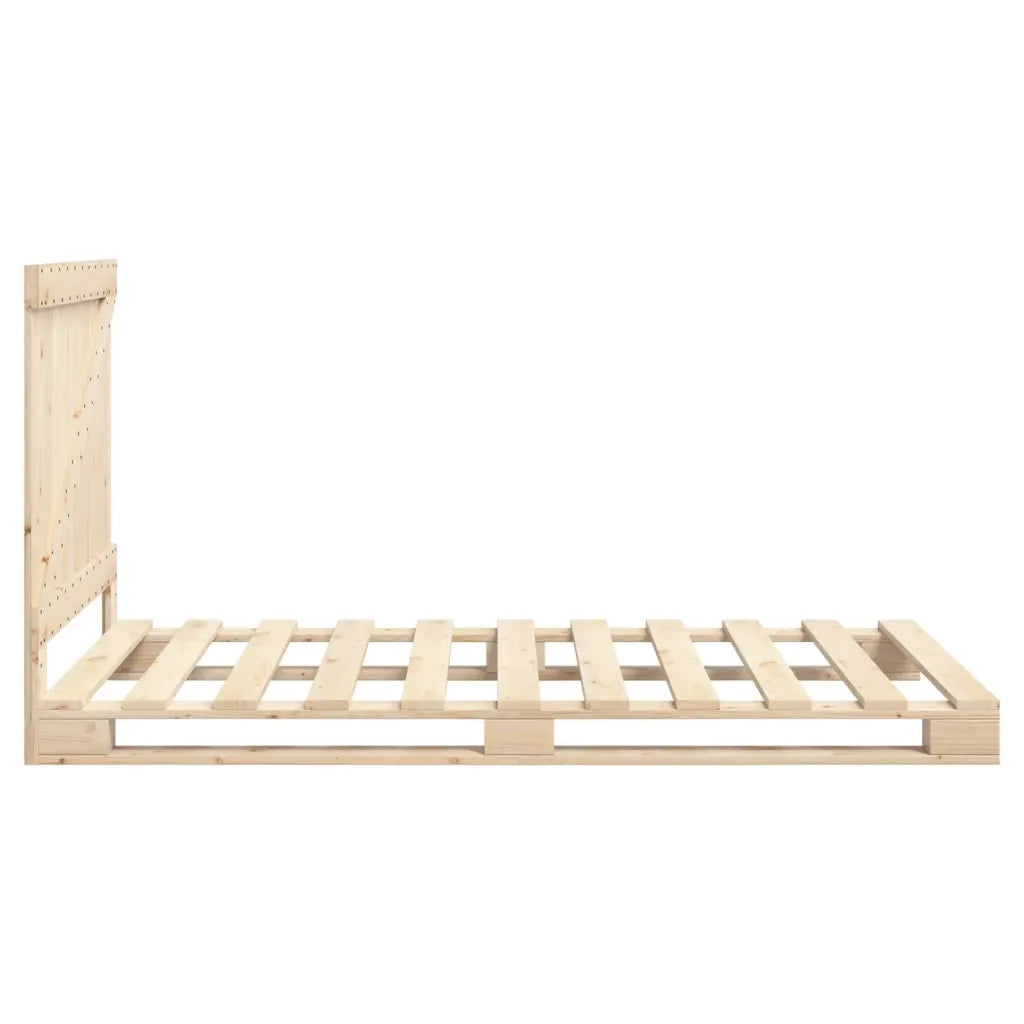 Letto singolo | Letto per adulti | Giroletto con Testiera 100x200 cm Legno Massello di Pino