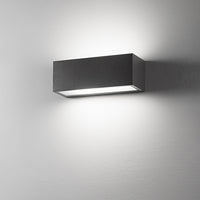 Applique Da Esterno Contemporaneo Step Alluminio Grigio Grafite 2 Luci E27