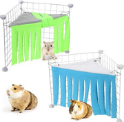 Accessori per gabbia, 2 pezzi di copertura in lana per piccoli animali da compagnia come cavia, chinchilla ed eguale (verde + blu)