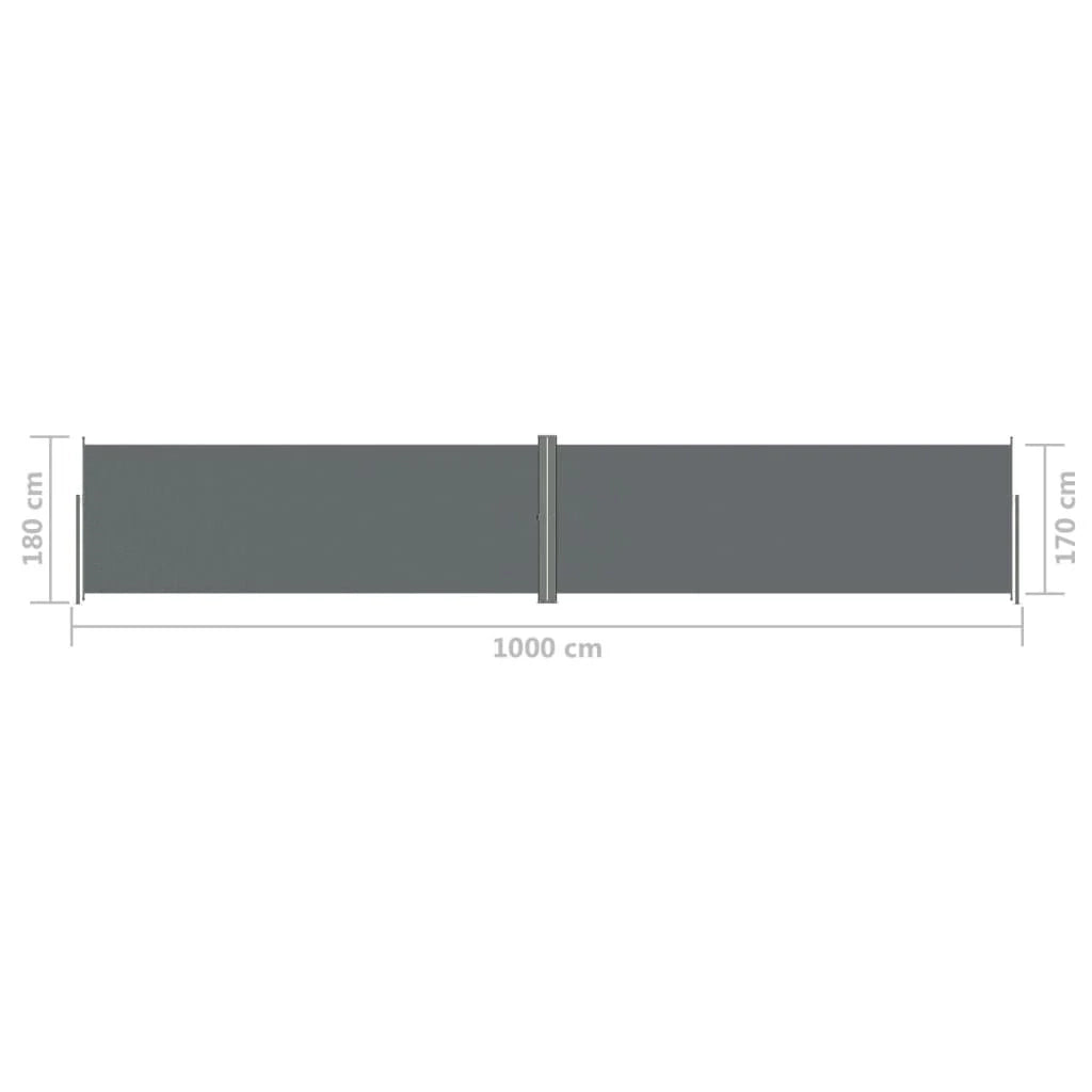 Tenda da sole laterale retrattile/schermo protettivo per patio giardino terrazza balcone 180 x 1000 cm antracite 02_0007118