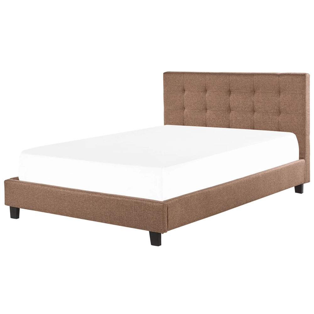 Letto ad acqua in poliestere marrone 180 x 200 cm testiera imbottita camera da letto stile moderno