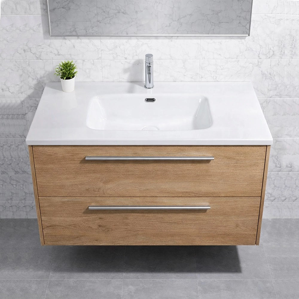 Lavabo Bulnes80 in Ceramica Bianco Lucido 81 cm – Eleganza Essenziale per il Bagno