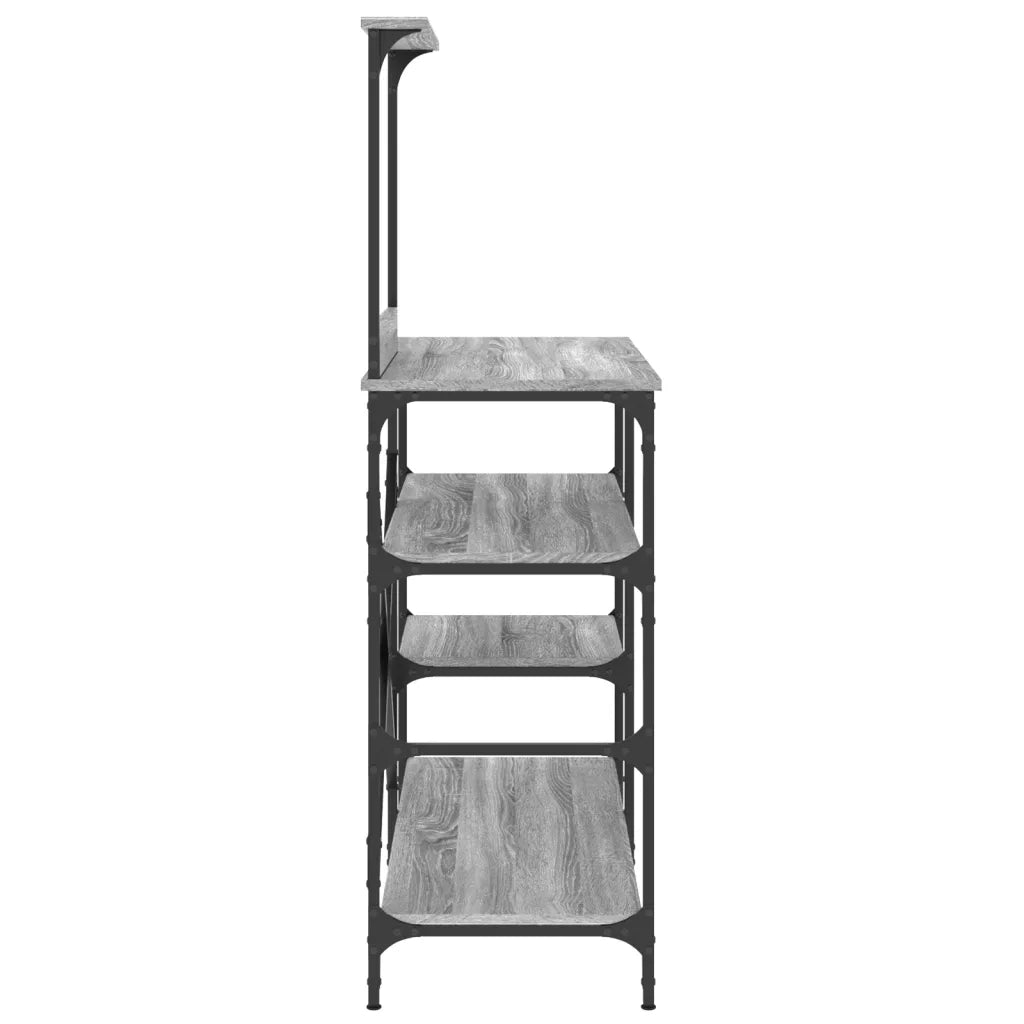 Mobile Cucina Grigio Sonoma 90x40x132 cm Multistrato e Metallo CFW5829809
