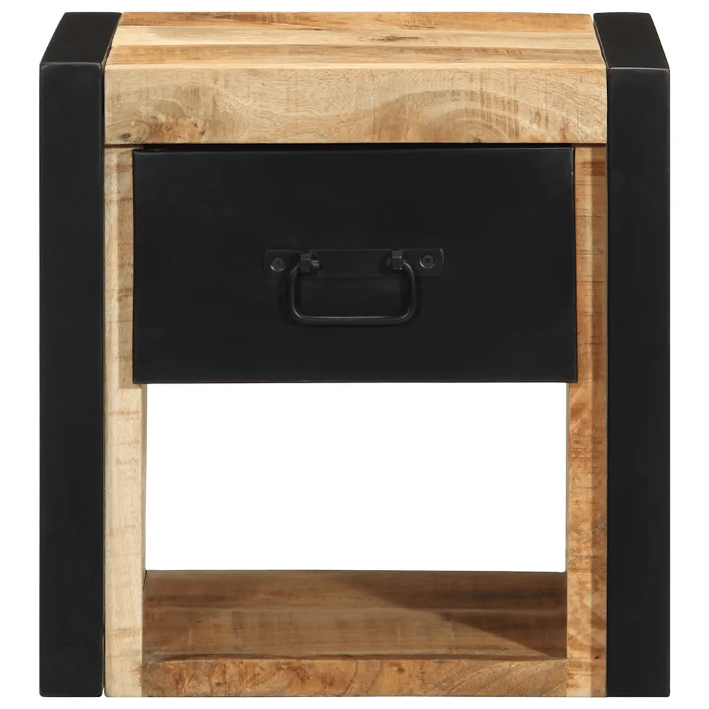 Comodini 2 pz 40x35x40 cm in Legno Massello di Mango Grezzo 4015951