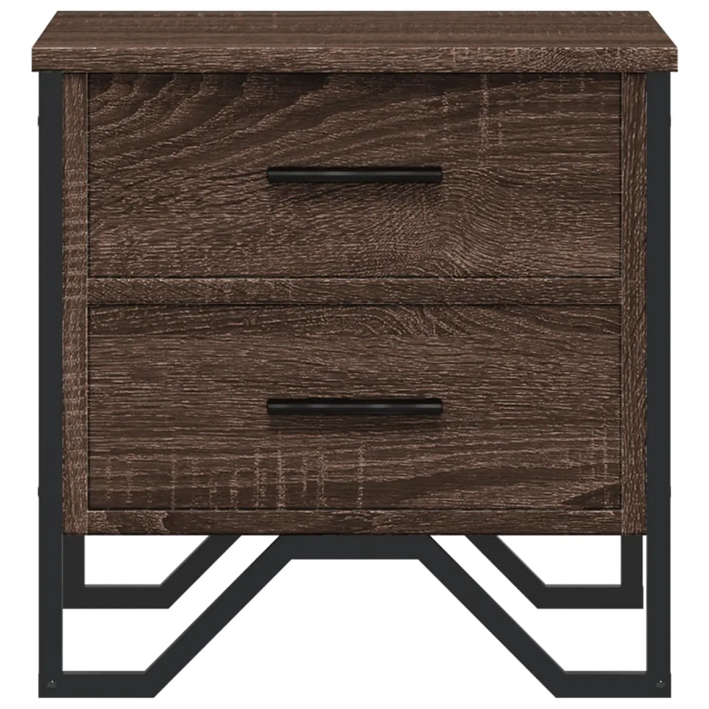 Comodini 2 pz Rovere Marrone 40x41x40 cm in Legno Multistrato