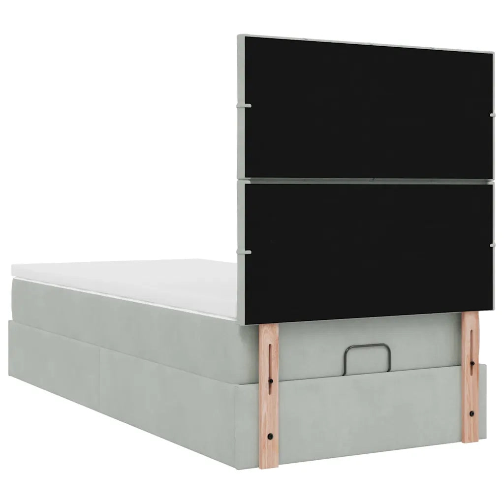 Struttura Letto Pouf con Materassi 100x200 cm Velluto 3313451