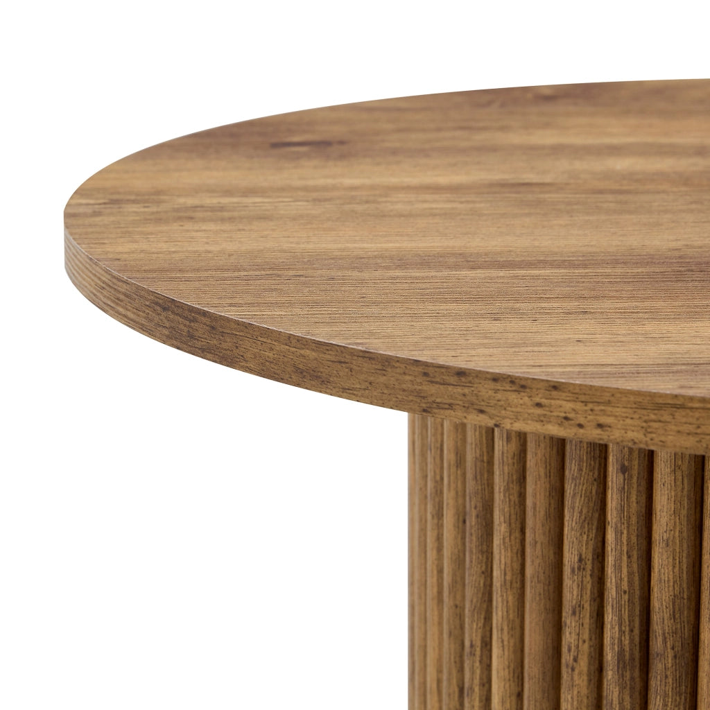 TAVOLINO DA CAFFÈ Rotondo 70 cm MDF Effetto Legno con Struttura in Metallo
