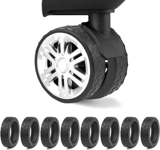Set di 8 protezioni per ruote da viaggio per accessori di bagaglio (nero) Multicolore 31cm*13cm*1.4cm