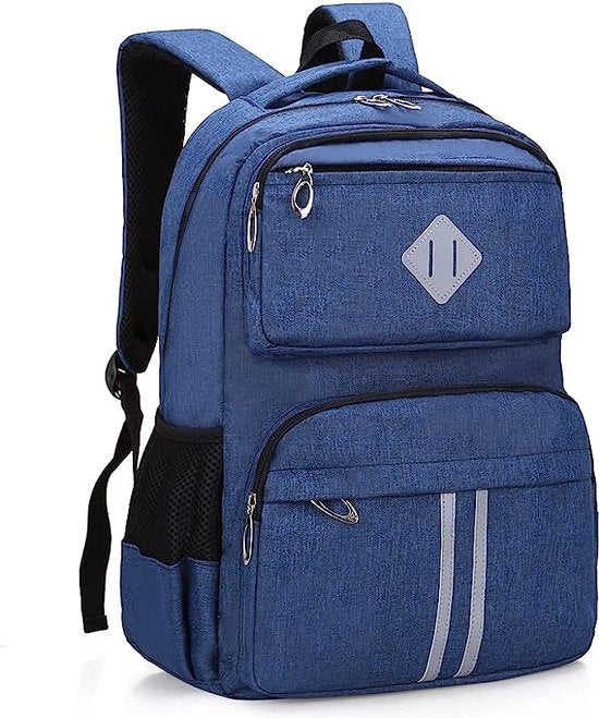 Zaino per Ragazzi, Bambini, Ragazze, Adolescenti con Pannelli Riflettenti, Borse da Scuola per Bambini Impermeabili, Zaini Casual per la Scuola, Adatto per Età 6-16 anni, Blu