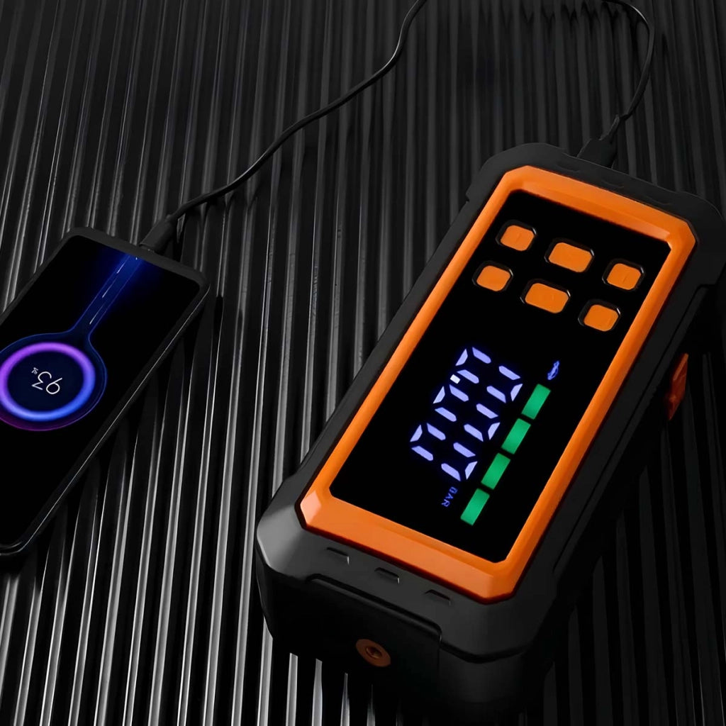 Apparecchio Multifunzione Avviatore per auto e con compressore d'aria Nero / Arancione Avizar
