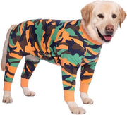 Abbigliamento per cani con petto elastico per cani grandi - Protezione contro la caduta dei capelli e il leccamento - Pigiamino a tutina per cani di taglia media e grande - Disegno mimetico - Taglia 5XL