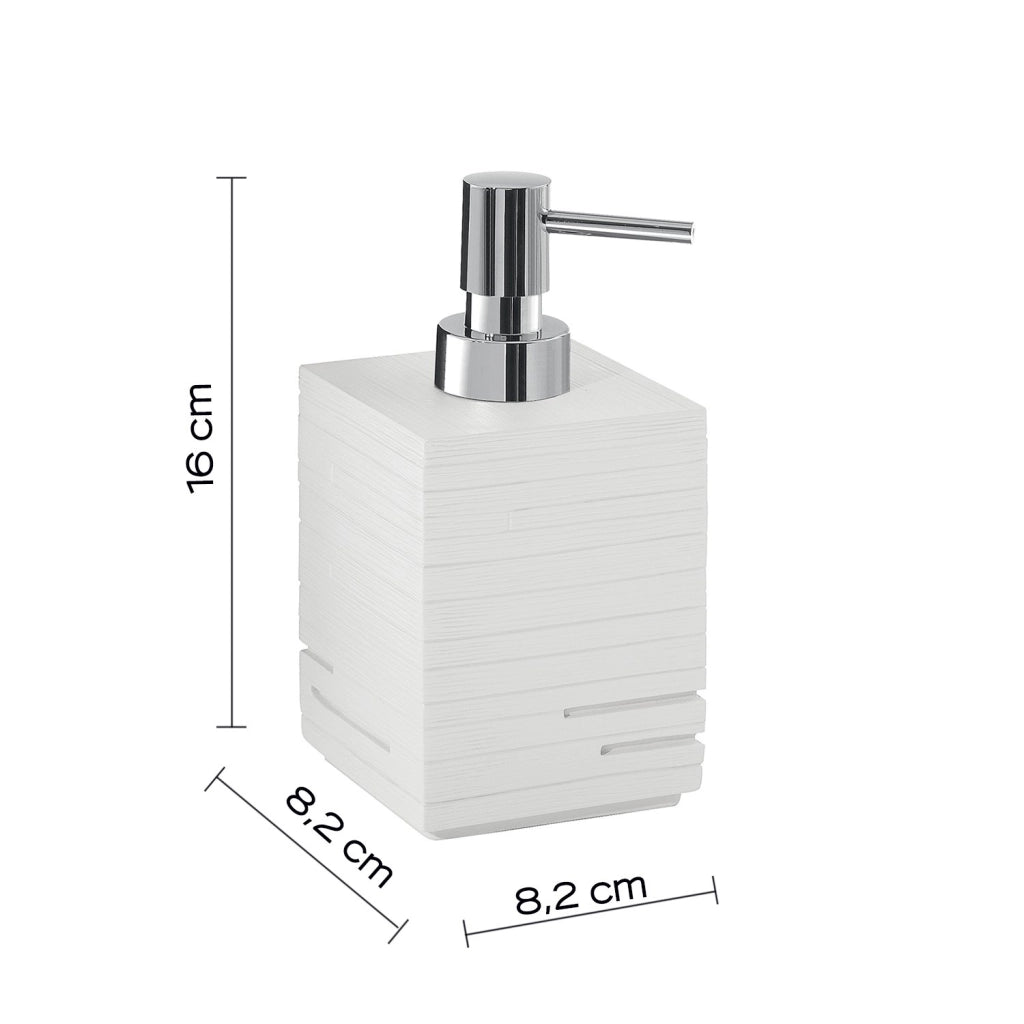 Dosasapone con erogatore in plastica d'appoggio in resina QU81 Gedy serie QUADROTTO Bianco
