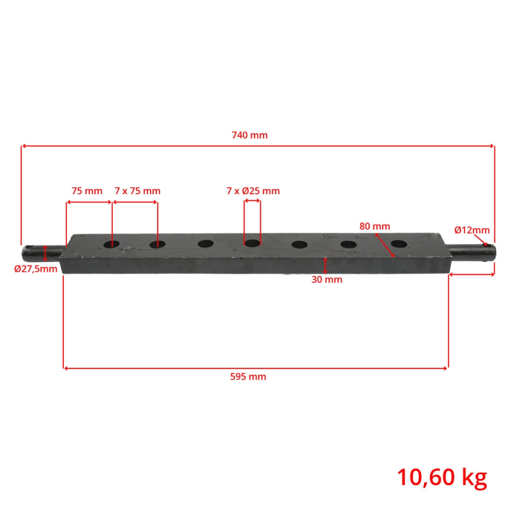 Barra di traino HEAVY DUTY U-445 per Landini, New Holland, Massey Ferguson, Case IH, Claas e MTZ – codice 40.27.141