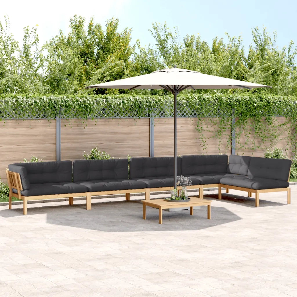 Set Divano Pallet da Giardino 6 pz con Cuscini Massello Acacia 3209391