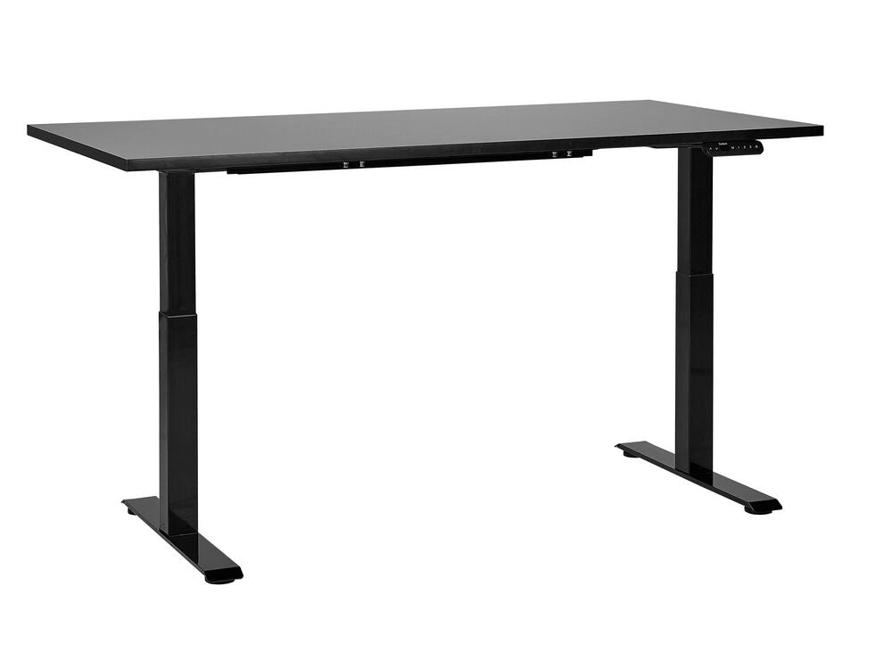 Scrivania regolabile in altezza elettricamente marrone scuro e bianco 160 x 72 cm Struttura in acciaio verniciato a polvere