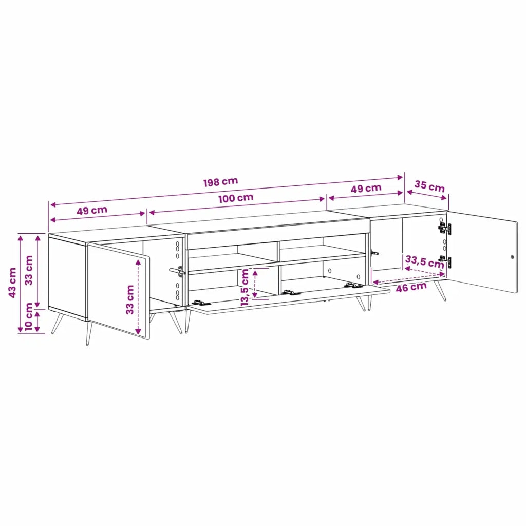 Mobile TV LED a 5 pezzi Grigio Cemento Legno ingegnerizzato 3416922