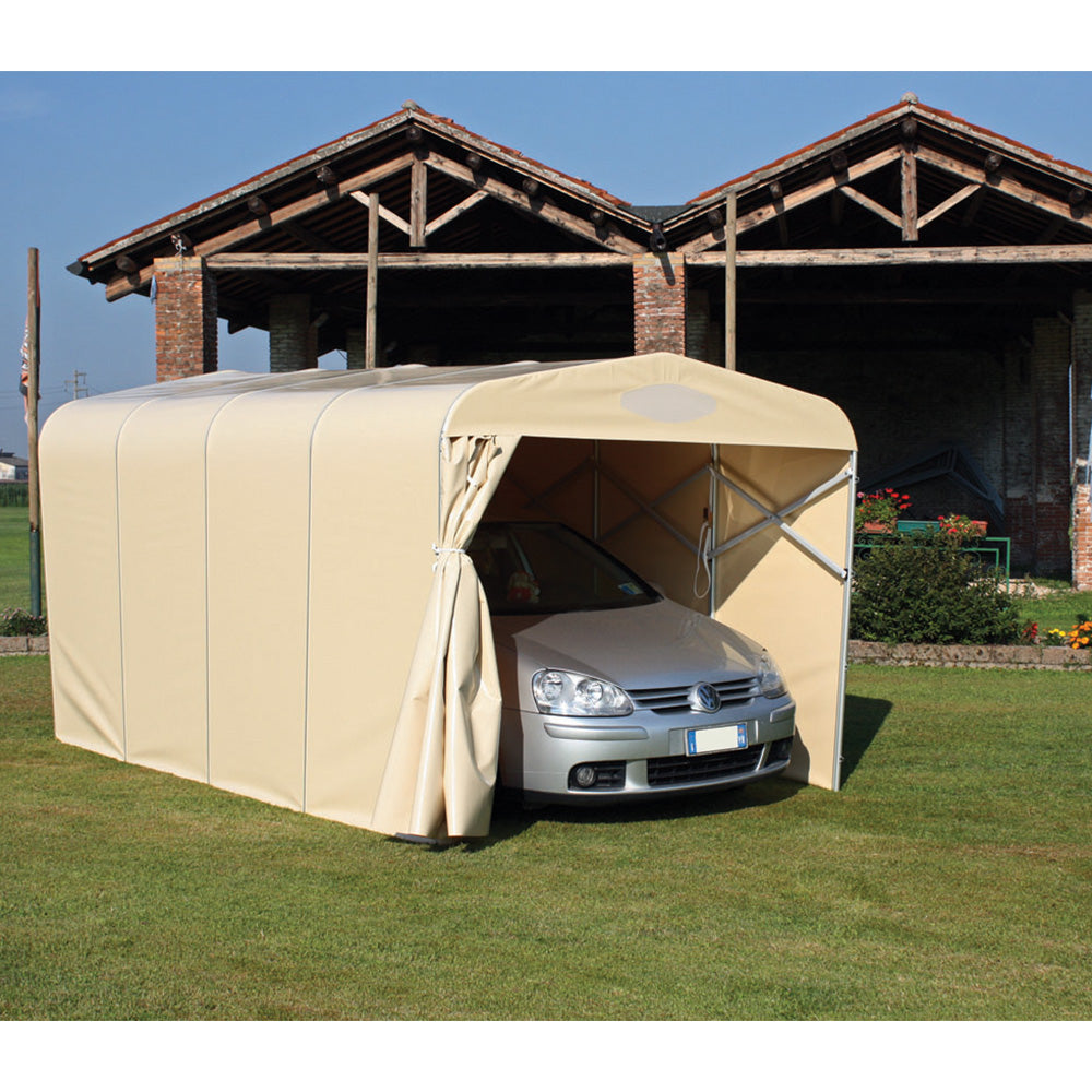 Box Tunnel Base 618x280xh230 cm Copertura in PVC per Auto Maddi Beige