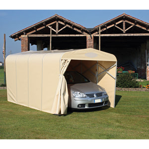 Box Tunnel Mobile Copertura in PVC per Auto - 721x250xh215 cm Beige Maddi