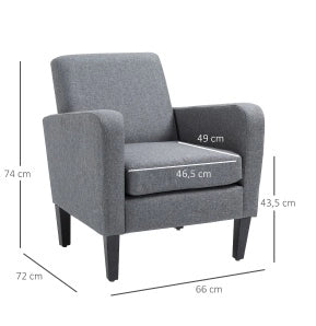 Poltrona 66x72x74 cm ergonomica con imbottitura in schiuma; poliestere grigio chiaro