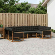 Set di divani da esterno 6 pz Naturale e Nero 3381640