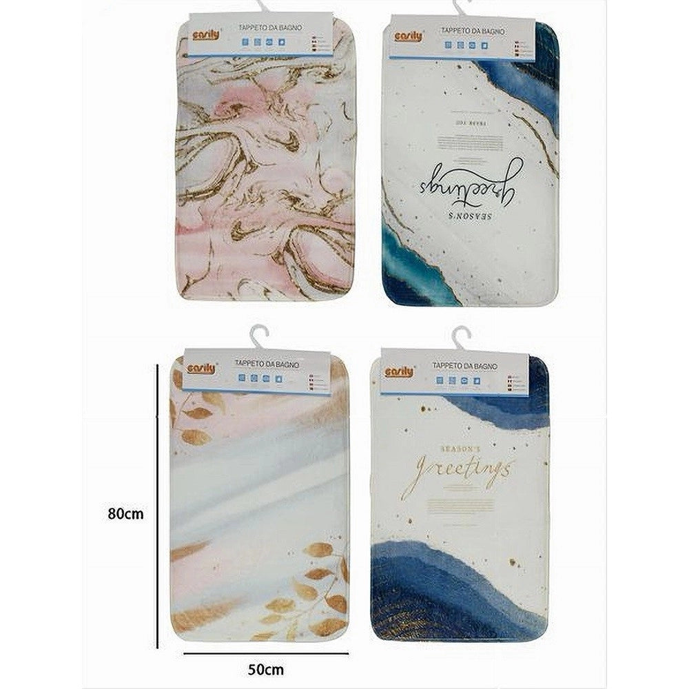 Trade Shop - Tappeto Tessuto Tappetino Arredo Bagno Antiscivolo 50x80cm Fantasie Varie 79446 -
